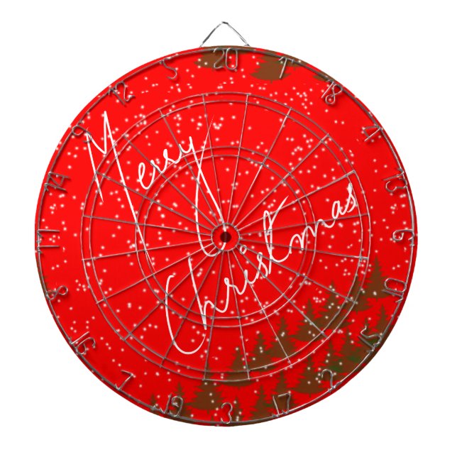 Hand-Drawn Merry Christmas Dartboard (Front)