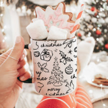 Hand Drawn Merry Christmas Mug