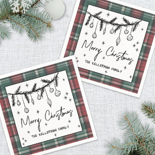 Hand Drawn Merry Christmas Party Napkin