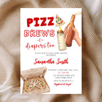Hand Drawn Minimalist Pizza Brews and Diapers