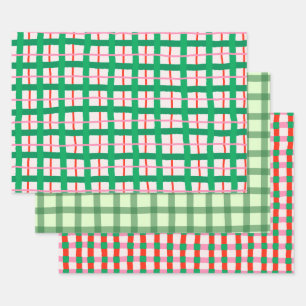 Hand Drawn Modern Christmas Geometric Wrapping Paper Sheet