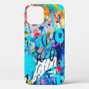 Hand drawn modern Multi Coloured mixed media art iPhone 12 Case