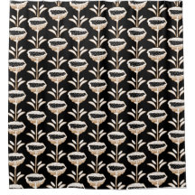 Hand Drawn Modern Poppy Design Black Gold