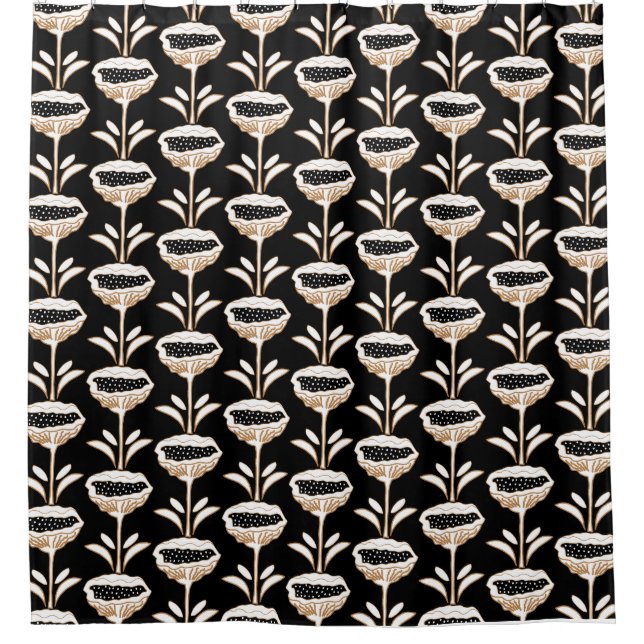 Hand Drawn Modern Poppy Design Black Gold (Front)