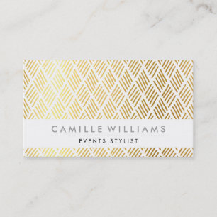 HAND DRAWN modern rustic rough pattern gold foil Business Card
