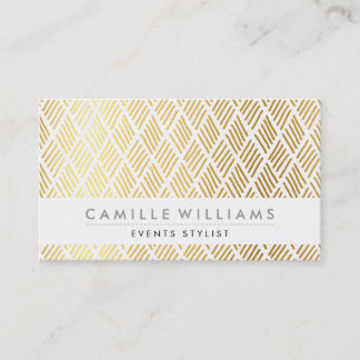 HAND DRAWN modern rustic rough pattern gold foil Business Card
