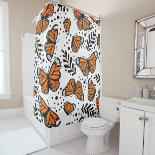 Hand-Drawn Monarch Butterfly Seamless Pattern