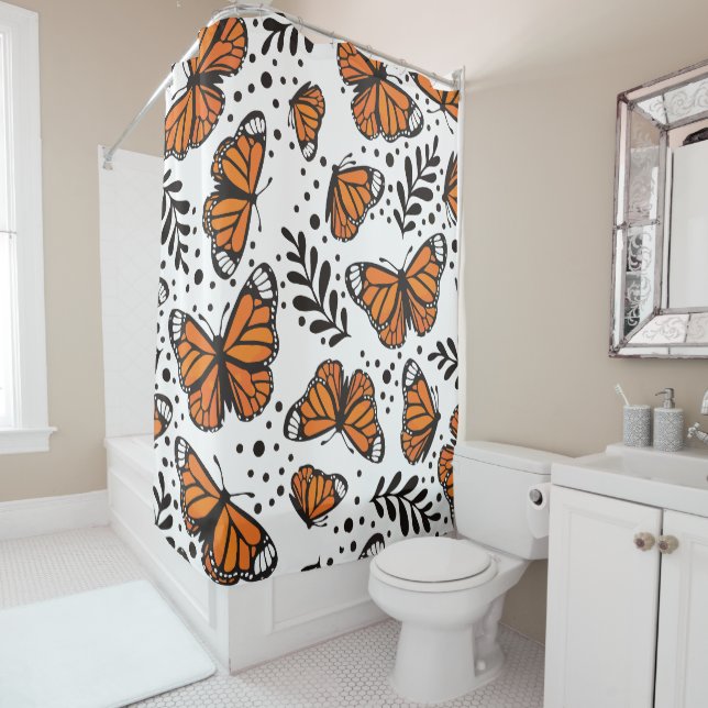 Hand-Drawn Monarch Butterfly Seamless Pattern (In Situ)