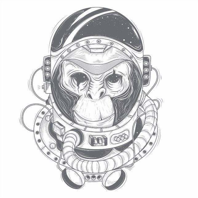 Hand Drawn Monkey (Front)
