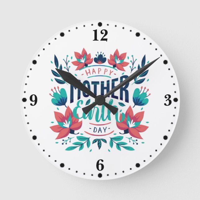 Hand Drawn Mother Earth Day Design-23184 Hoodie Round Clock (Front)