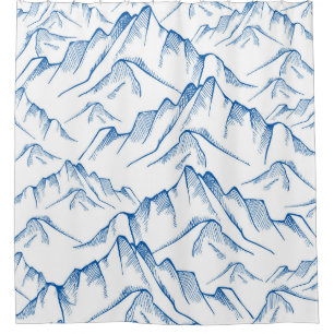 Hand-Drawn Mountain Landscape Pattern.