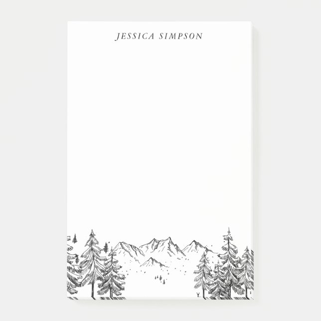 Hand Drawn Mountains For To-Do List  Notes (Front)