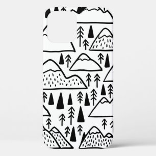 Hand drawn mountains set. collection with mountain iPhone 12 case