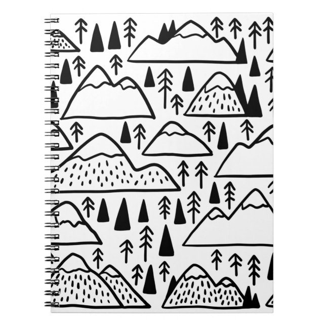 Hand drawn mountains set. collection with mountain notebook (Front)