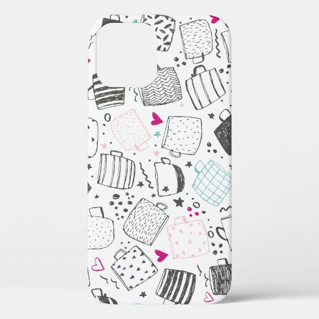 Hand-drawn mug pattern, seamless design. Case-Mate iPhone case (Back)