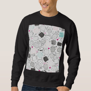 Hand-drawn mug pattern, seamless design. sweatshirt