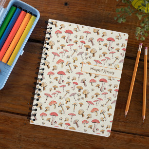 Hand-Drawn Mushrooms Boho Cottagecore Notebook