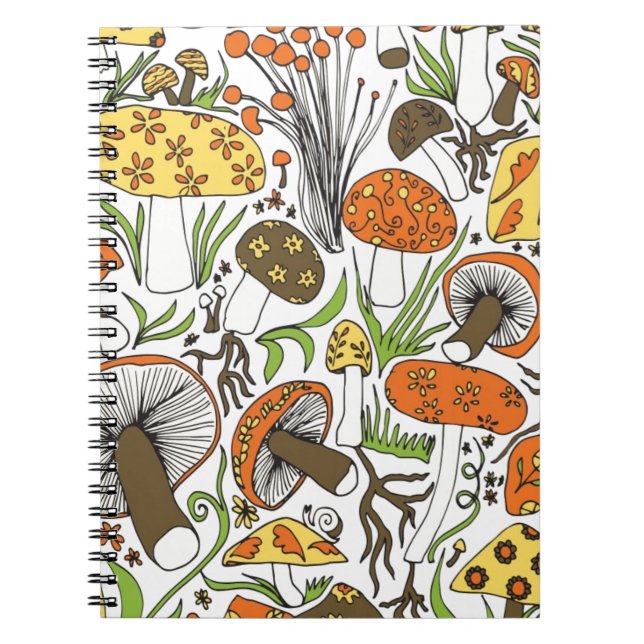 Hand-drawn Mushrooms Notebook (Front)