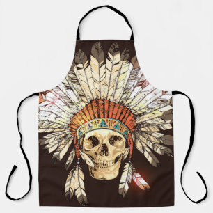 Hand Drawn Native American Indian Headdress With H Apron