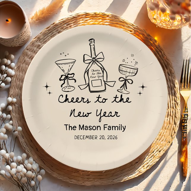 Hand Drawn New Year's Eve Party Paper Plates  (Creator Uploaded)
