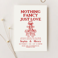 Hand Drawn Nothing Fancy Just Love Quirky Wedding