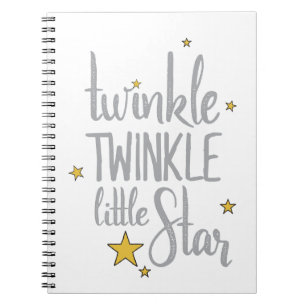 Hand Drawn Nursery Rhymes Image Twinkle Twinkle Notebook