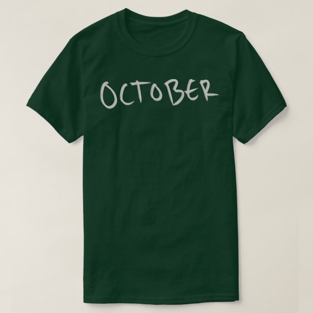 Hand Drawn October Month T-Shirt (Design Front)