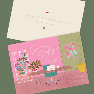 Hand drawn Office Business Logo corporate colourfu Holiday Card