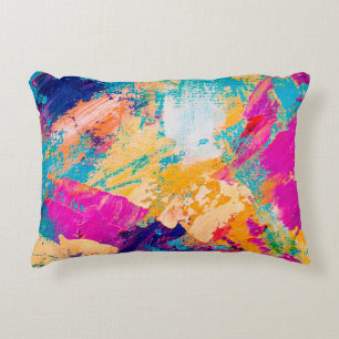 Hand drawn oil painting. Abstract art background.  Accent Pillow