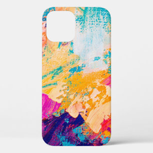 Hand drawn oil painting. Abstract art background.  iPhone 12 Case