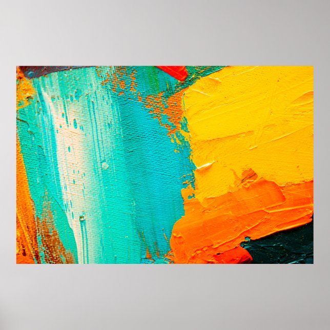 Hand drawn oil painting. Abstract art background.  Poster (Front)