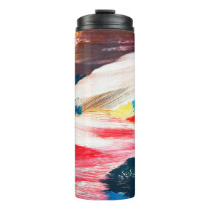 Hand drawn oil painting. Abstract art background.  Thermal Tumbler