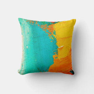 Hand drawn oil painting. Abstract art background. Throw Pillow