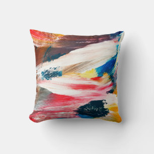 Hand drawn oil painting. Abstract art background.  Throw Pillow