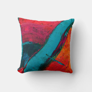 Hand drawn oil painting. Abstract art background. Throw Pillow