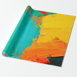 Hand drawn oil painting. Abstract art background.  Wrapping Paper