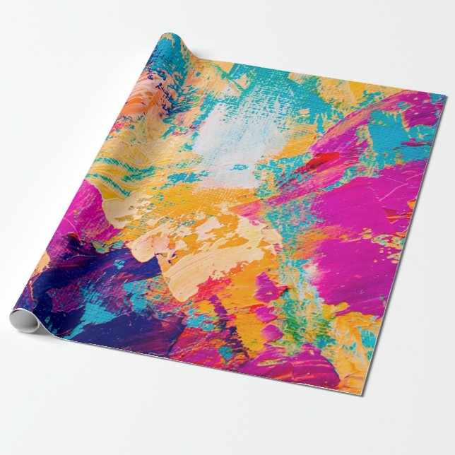 Hand drawn oil painting. Abstract art background.  Wrapping Paper (Unrolled)