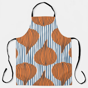 Hand drawn onion bulb vegetable wallpaper. Modern Apron