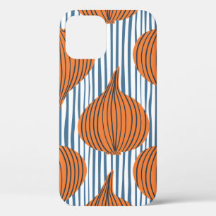 Hand drawn onion bulb vegetable wallpaper. Modern iPhone 12 Case