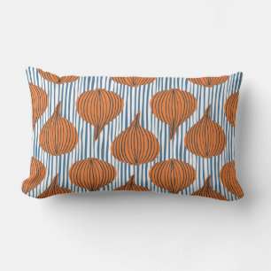 Hand drawn onion bulb vegetable wallpaper. Modern  Lumbar Pillow