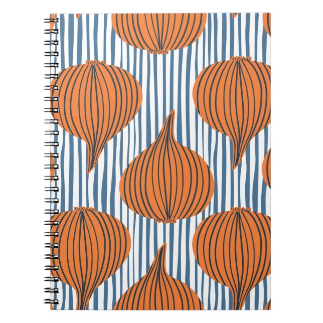Hand drawn onion bulb vegetable wallpaper. Modern  Notebook (Front)