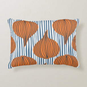 Hand-drawn onion bulbs, organic wallpaper accent pillow