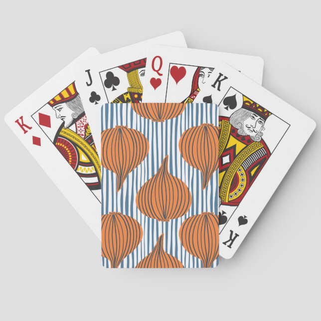 Hand-drawn onion bulbs, organic wallpaper playing cards (Back)