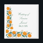 Hand-Drawn Orange Botanical Abstract Wedding Magnet<br><div class="desc">Wedding Magnet with Hand Drawn Orange Botanical Floral Art</div>