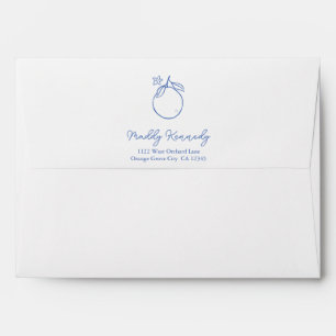 Hand-Drawn Orange Italian Riviera Bridal Shower Envelope