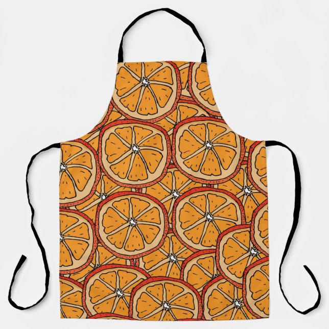 Hand Drawn Oranges: Seamless Apron (Front)