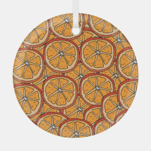 Hand Drawn Oranges: Seamless Glass Ornament