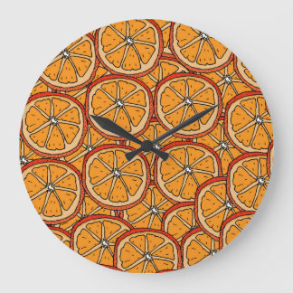 Hand Drawn Oranges: Seamless Large Clock