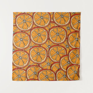 Hand Drawn Oranges: Seamless Tapestry