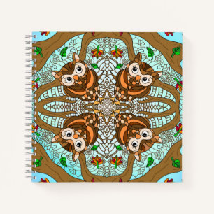 Hand Drawn Owl Mandala Artwork Notebook
